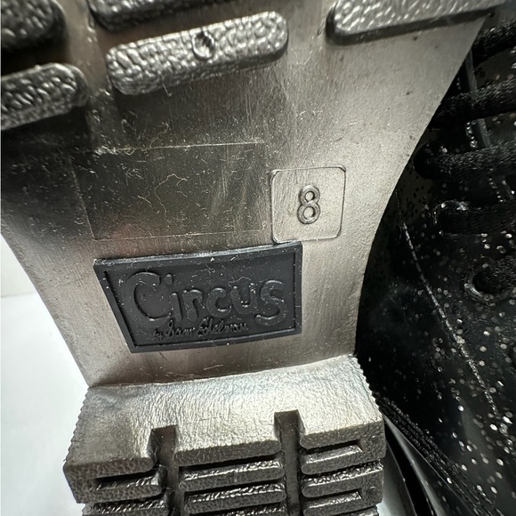 NWOT Circus by Sam Edelman Quinn Jelly Combat Boot Black Silver Glitter | Size 8 - Picture 5 of 10